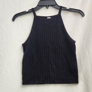 Black Ribbed Women's Crop Top
